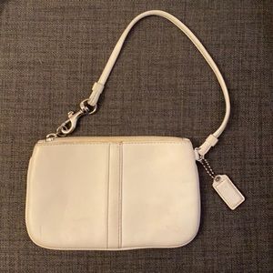 Coach white small wristlet